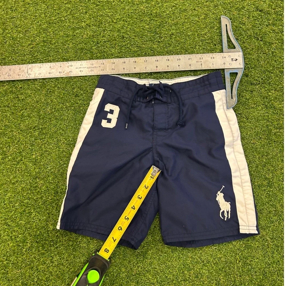 Polo Ralph Lauren Boys Navy Blue Big Pony Swim Trunks Size 6 Board Shorts